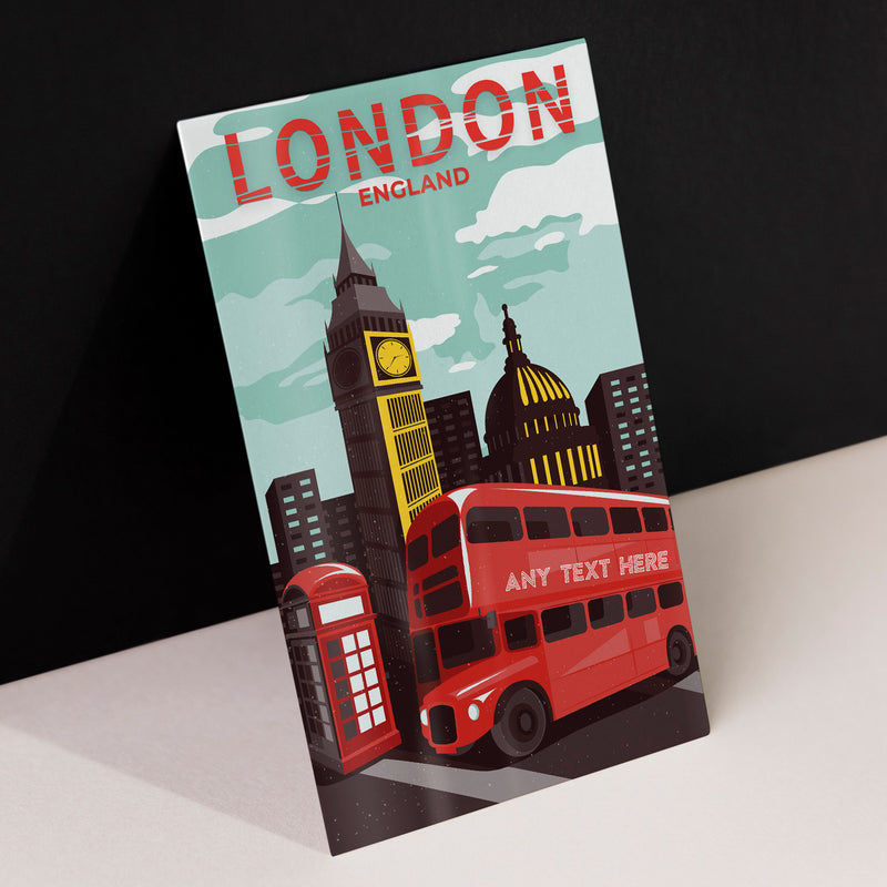 Personalised London - A4 Metal Sign Plaque - Frame Options Available