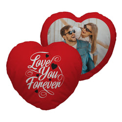 Love You Forever - Heart Shaped Photo Cushion