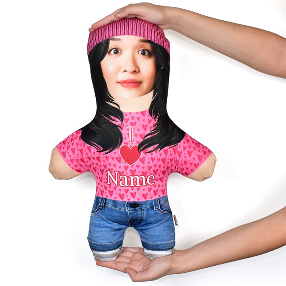 Pink Love Heart Top - Personalised Mini Me Doll