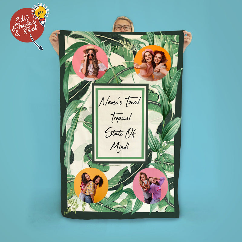 Tropical State Of Mind - Green - Beach Towel