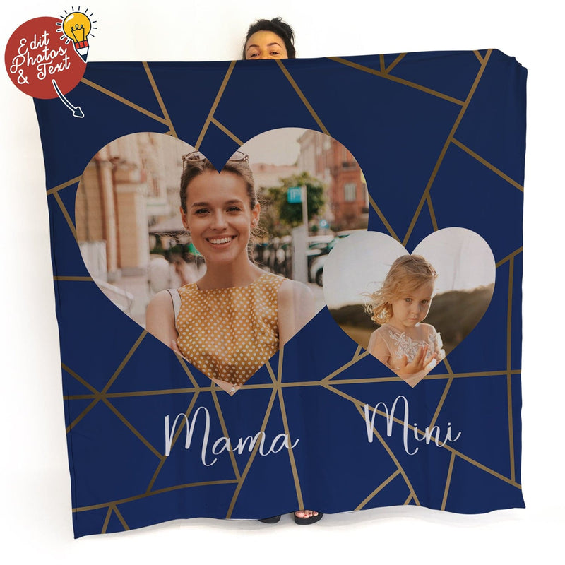 Mama Mini Navy - Photo Fleece Blanket - Mothers Day