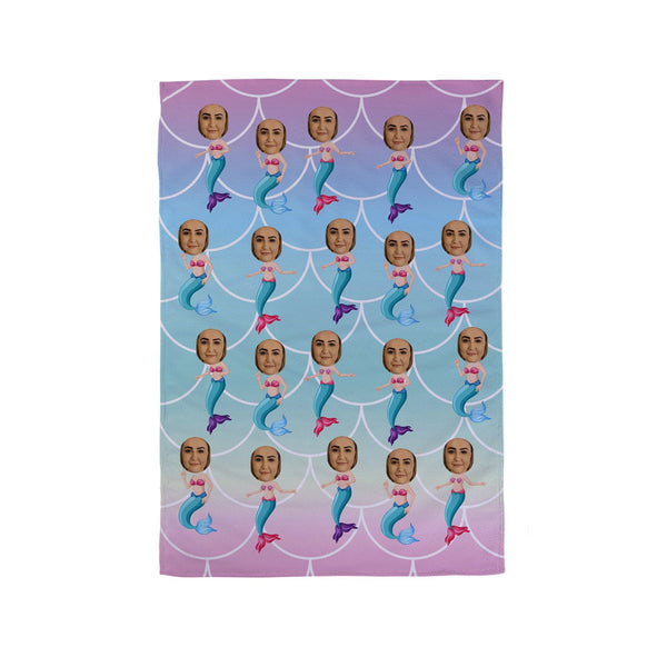 Mermaid - Add a Face - Tea Towel