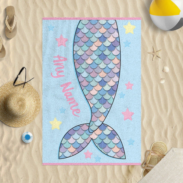 Personalised Beach Towel - Mermaid Tail
