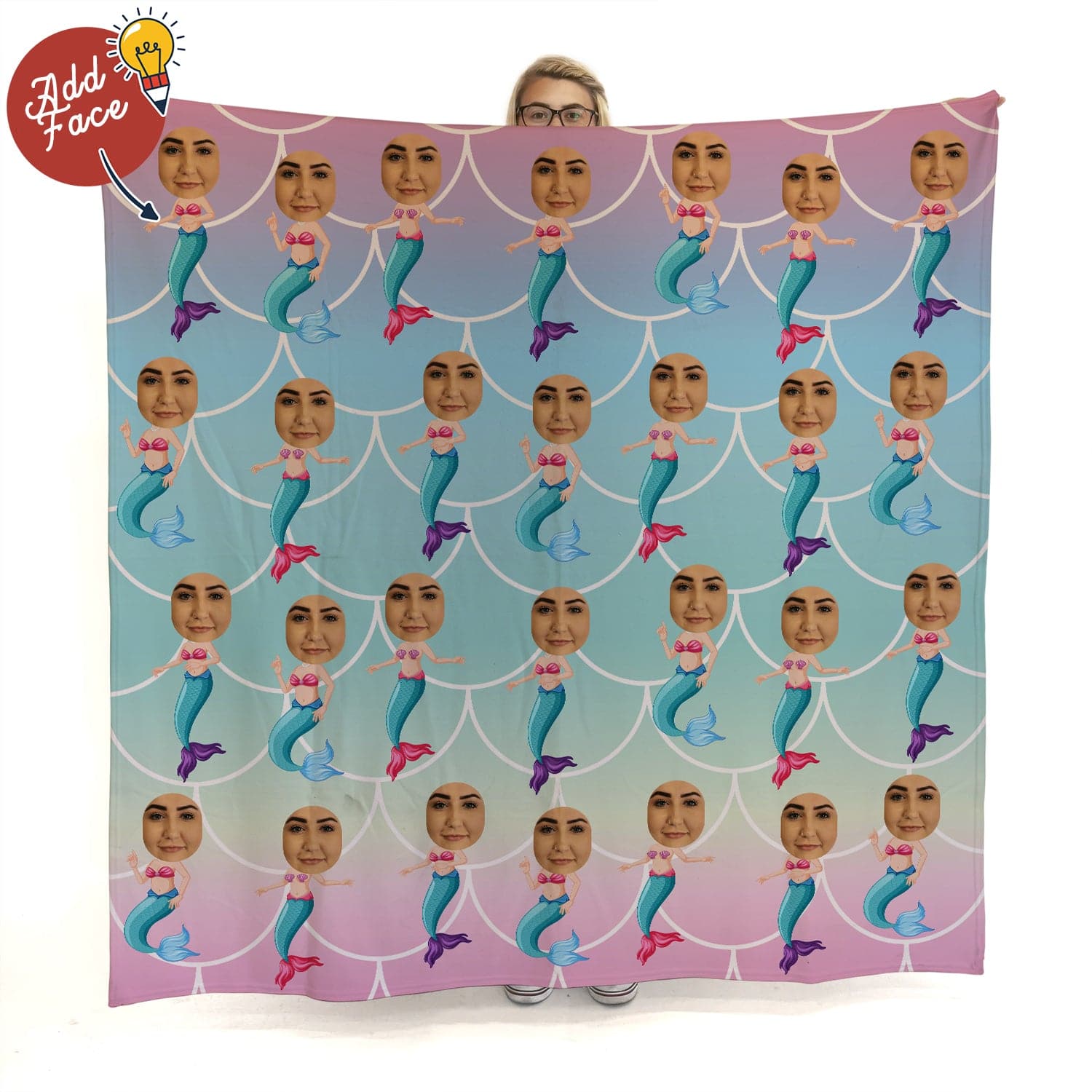 Mermaid - Face Character Blanket