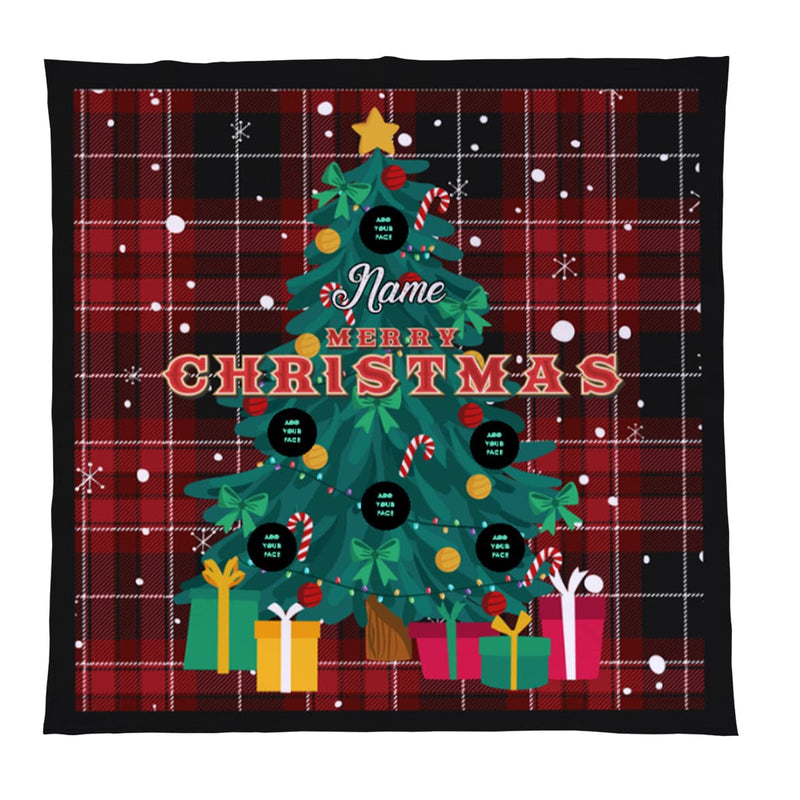 Add Your Face Christmas Baubles Photo Blanket