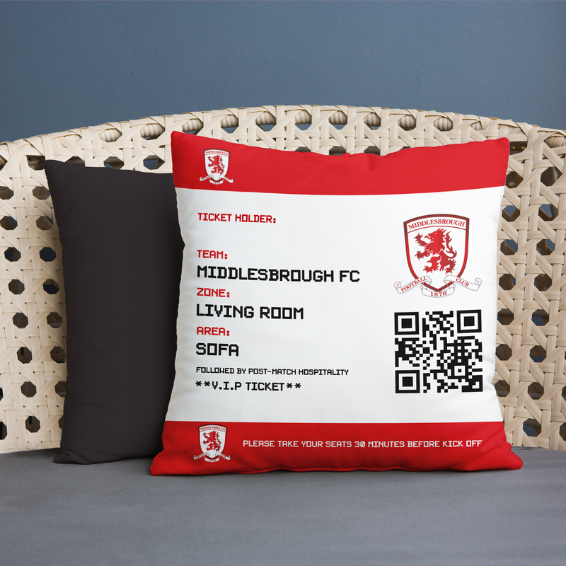 Middlesbrough FC - Football Ticket 45cm Cushion - Officially Licenced