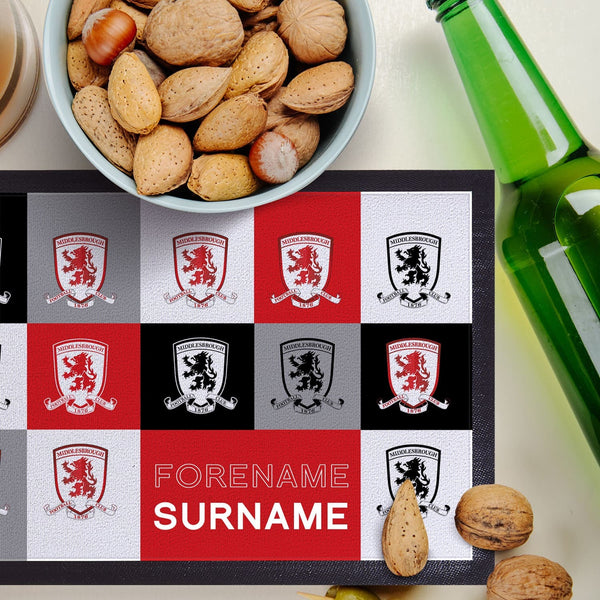 Middlesbrough FC - Chequered Personalised Bar Runner - Officially Licenced