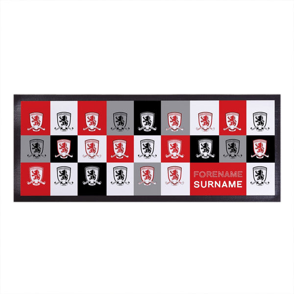 Middlesbrough FC - Chequered Personalised Bar Runner - Officially Licenced