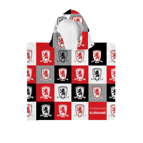 Middlesbrough FC  - Chequered Kids Hooded Towel - Officially Licenced