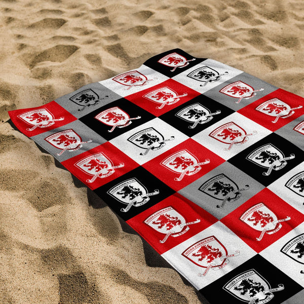 Middlesbrough FC Chequered - Personalised Beach Towel