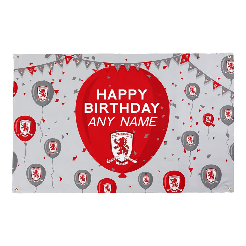 Personalised Football Gifts Custom Birthday Middlesbrough FC Banner
