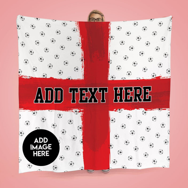 Personalised England - Football Repeat - Fleece Blanket