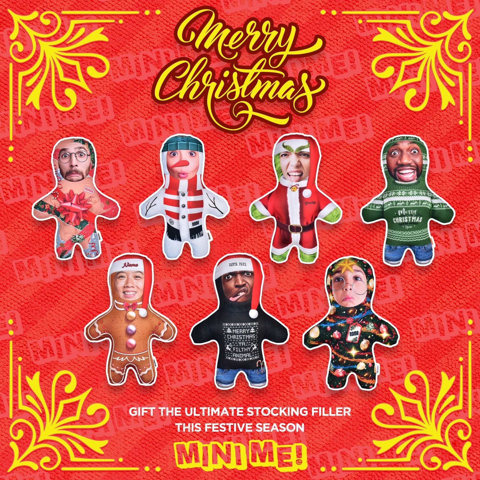 Christmas Mankini - Two Variants - Personalised Mini Me Doll