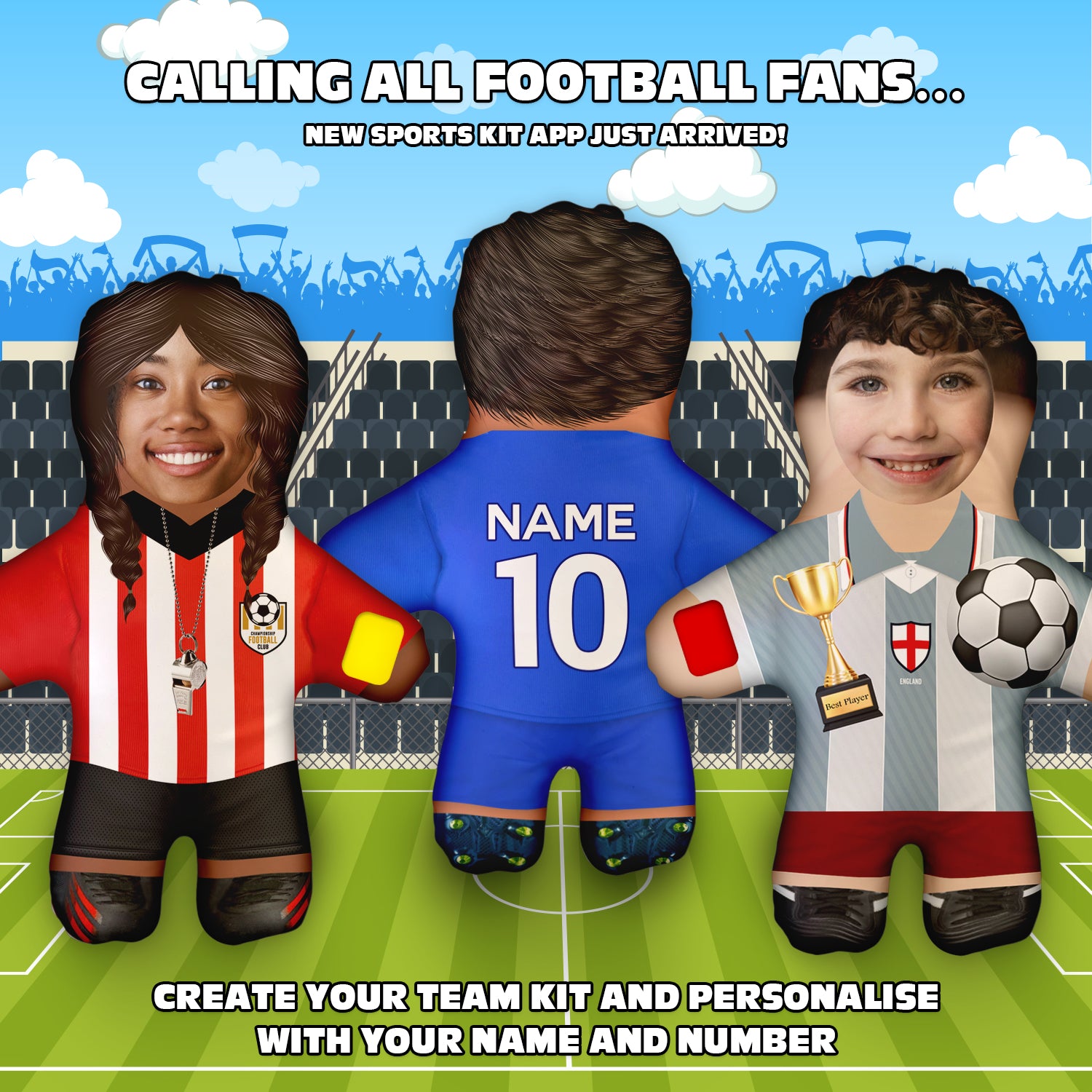 Create Your Own Footballer - Mini Me™ - Choose Your Outfit, Hair, Shoes and Accessories