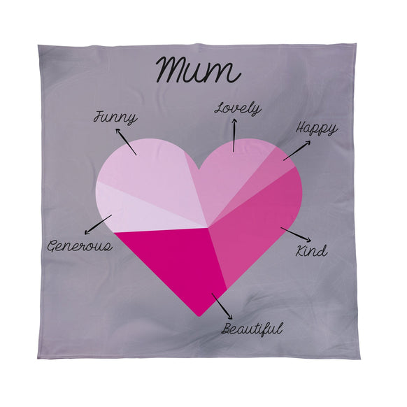 Love Heart Pink Pie Chart Add Your Text Personalised Fleece Blanket