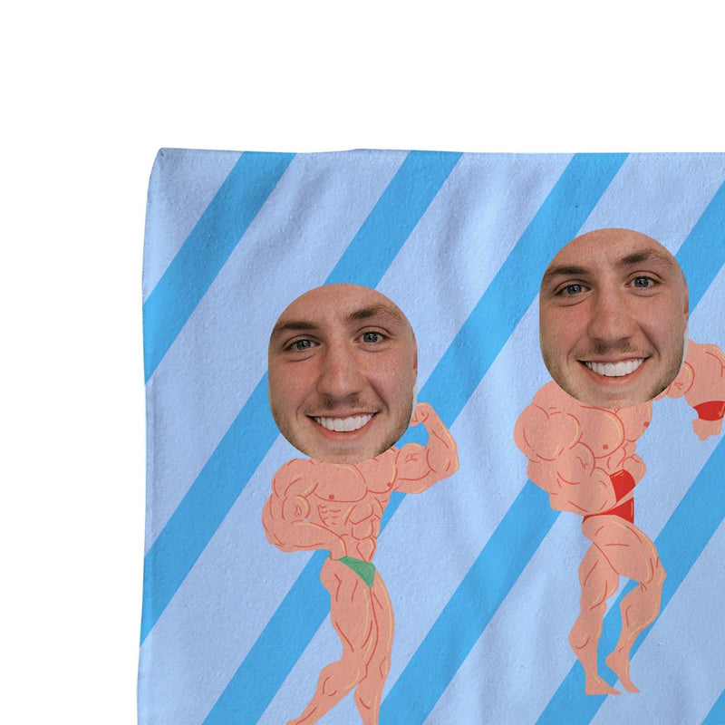 Muscle Man - Face Character Beach Towel