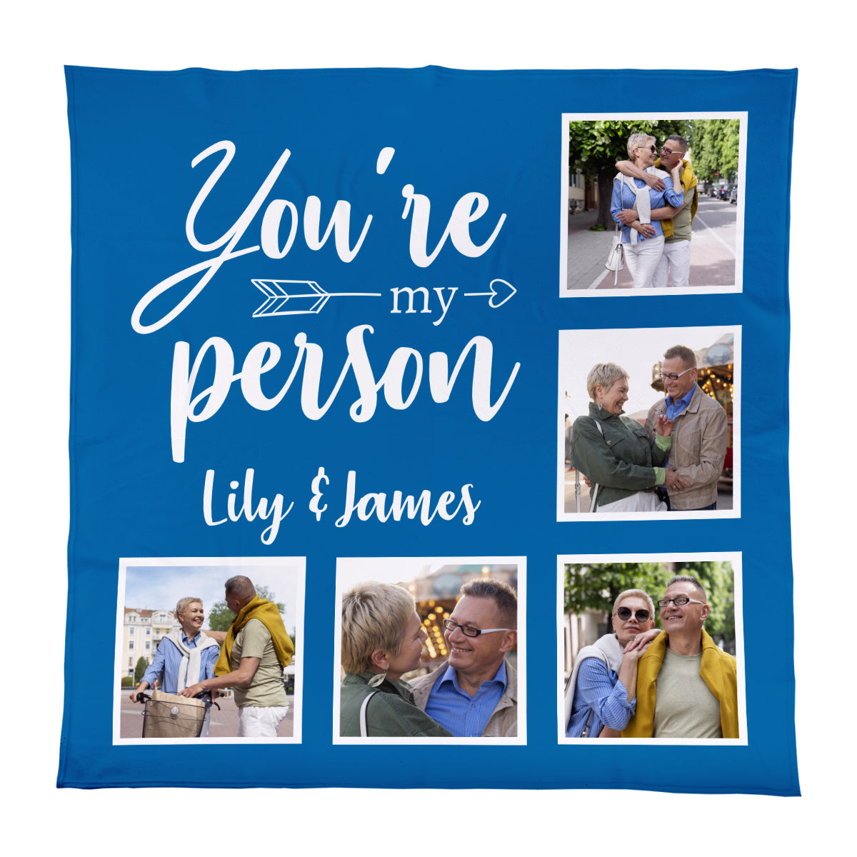 Personalised You're My Person - Custom Colour - 150 x 150cm Photo Fleece Blanket