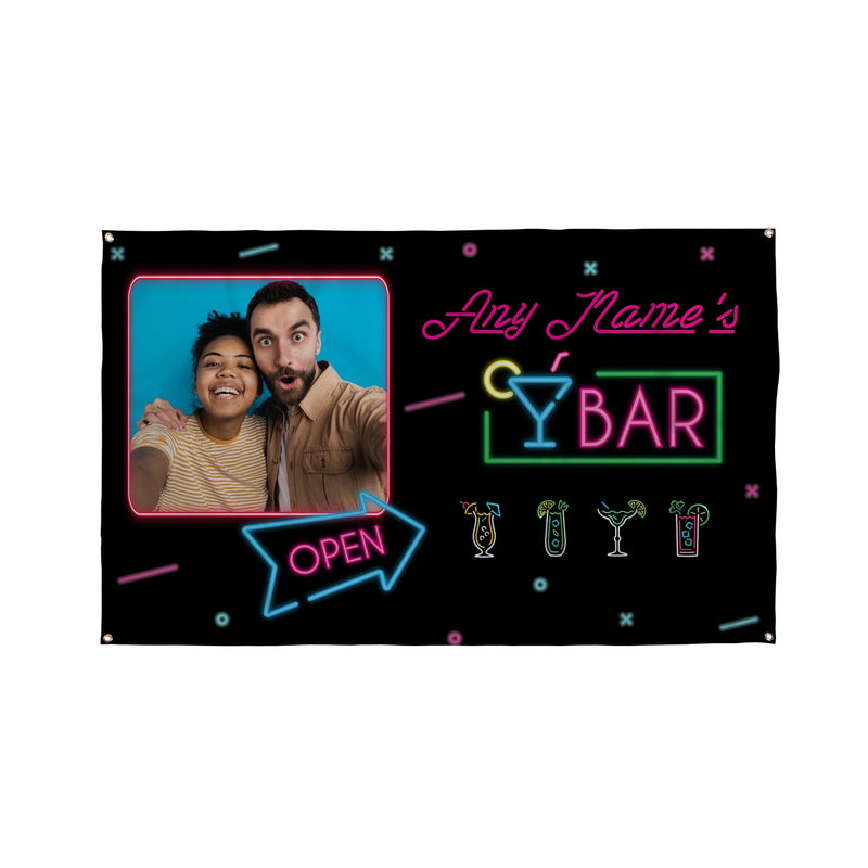 Neon Bar Banner - 5ft x 3ft | Funny Personalised Pub Sign