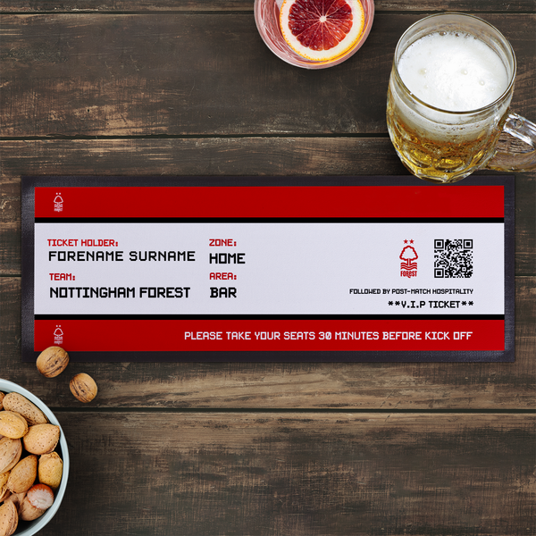 Nottingham Forest FC - Ticket Personalised Bar Runner - Officially Licenced