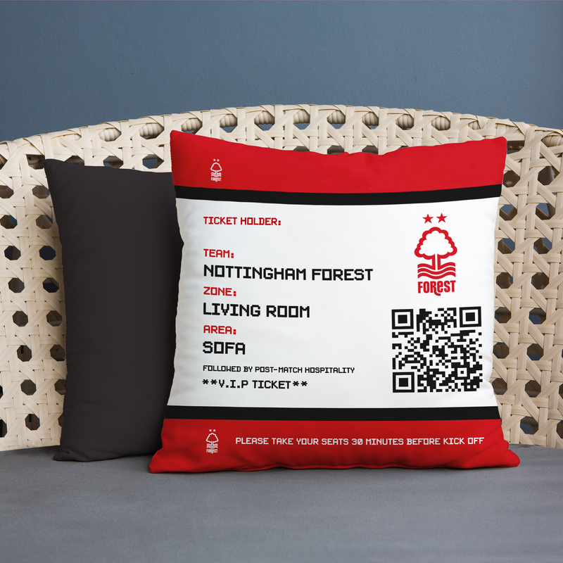 Nottingham Forrest FC - Football Ticket 45cm Cushion - Officially Licenced