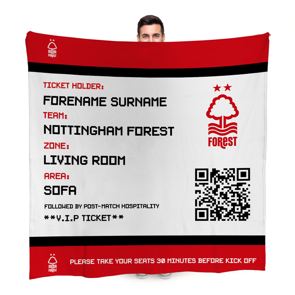 Nottingham Forest FC - Football Ticket Fleece Blanket - Officially Licenced