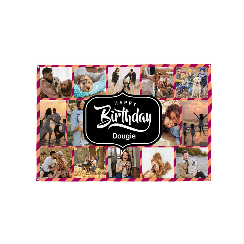 Personalised Happy Birthday Banner - 5 Colour Options - 5ft x 3ftPersonalised Name Happy Birthday Banner - 5 Colour Options - 5ft x 3ft
