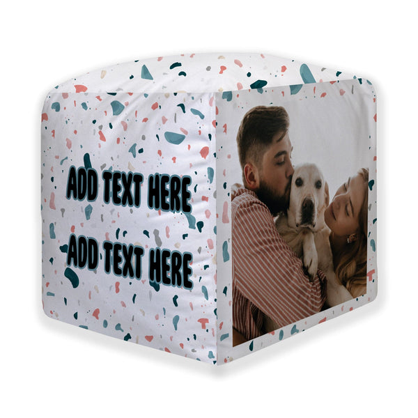 Personalised Paint Chip Photo Cube Cushion - Two Sizes