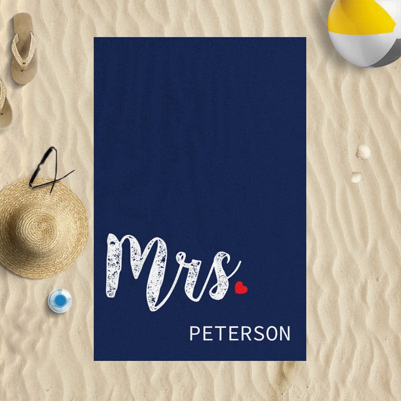 Mrs Personalised Beach Towel