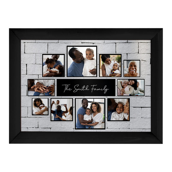 Personalised Family Name - 10 Photo - A4 Metal Sign Plaque 