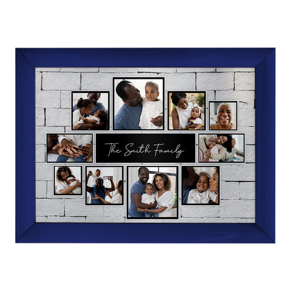 Personalised Family Name - 10 Photo - A4 Metal Sign Plaque 