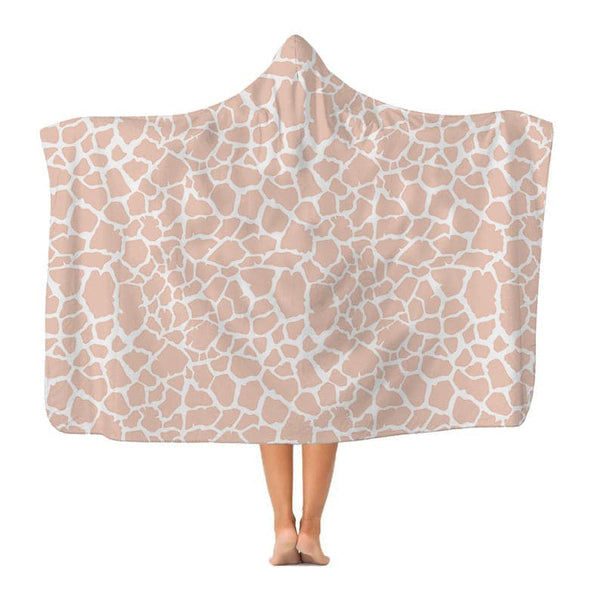 Pink Giraffe Print - Hooded Blanket