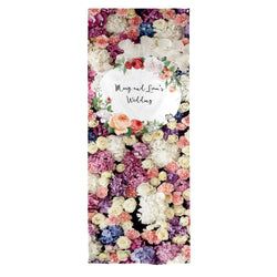 Personalised Text - Pink & Purple Floral Wall - Wedding Door Banner