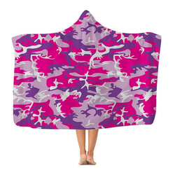 Pink and Purples Camo - Hooded Blanket