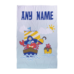 Personalised Beach Towel - Pirate Crab