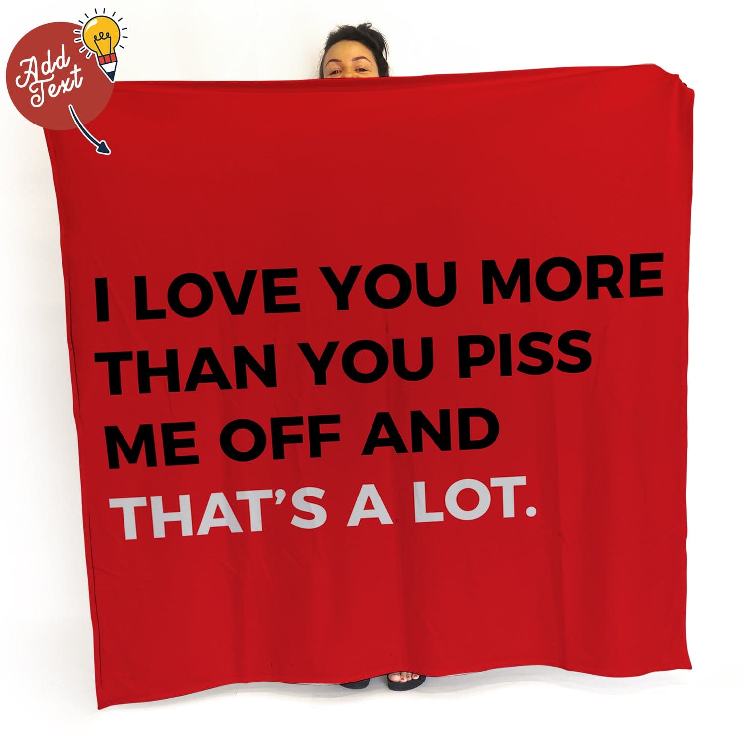 Piss Me Off Funny Valentines Day Photo Fleece Blanket Throw