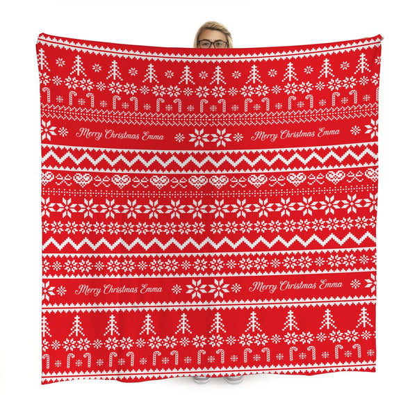 Red Christmas Jumper - Personalised Fleece