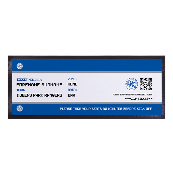 Queens Park Rangers FC - Football Ticket Personalised Bar Runner - Officially Licenced