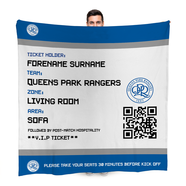 Queens Park Rangers FC - Football Ticket Fleece Blanket - Officially Licenced