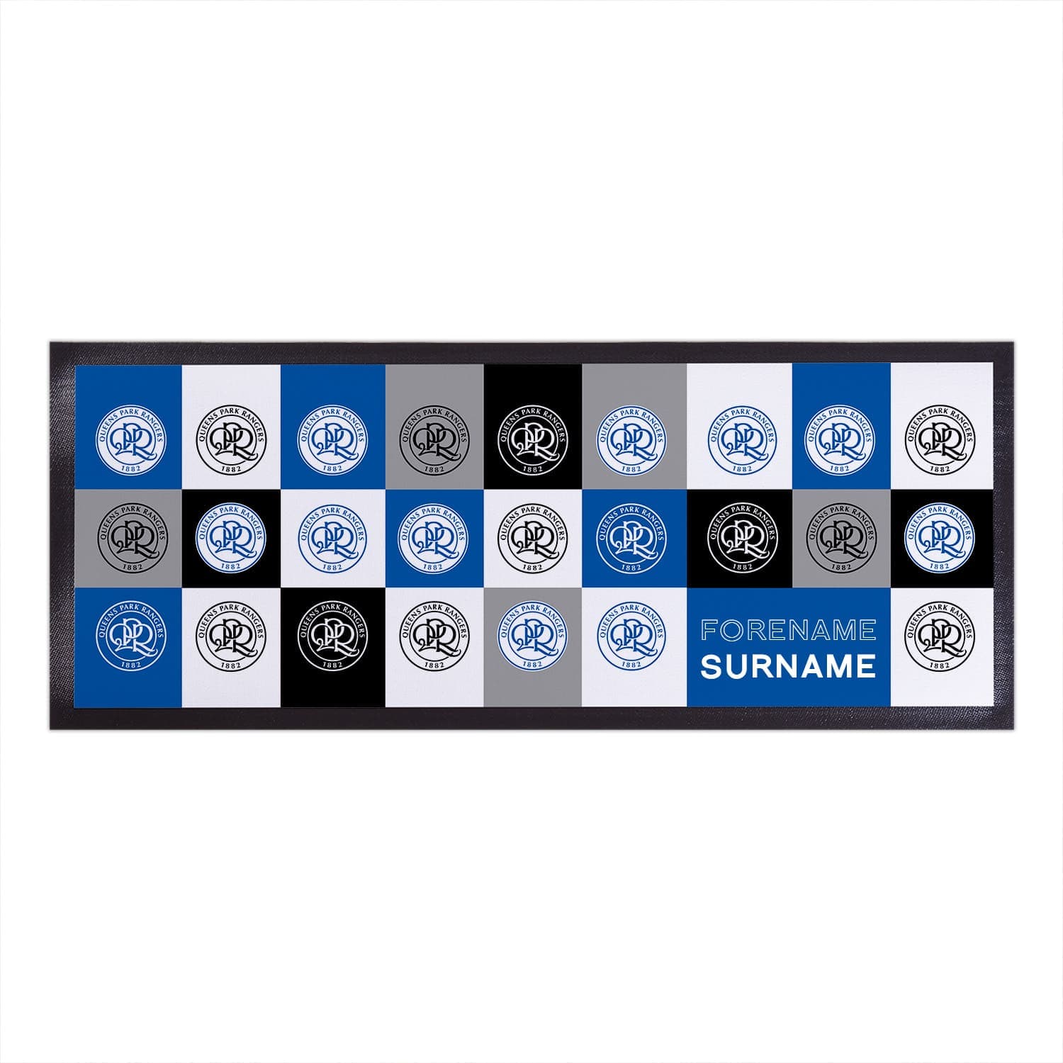 Queens Park Rangers FC - Chequered Personalised Bar Runner - Officially Licenced