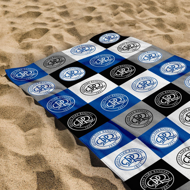 Queens Park Rangers FC Chequered - Personalised Beach Towel 