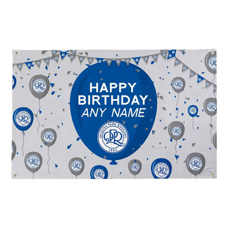 QPR FC Custom Balloons Birthday Fabric Banner