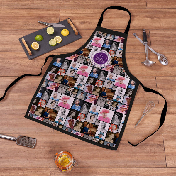 Jubilee - Queen Collage -  Novelty Water-Resistant, Lazer Cut (no fraying) Light Weight Adults Apron