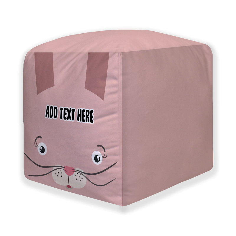 Personalised Rabbit Photo Cube Cushion - Two Sizes