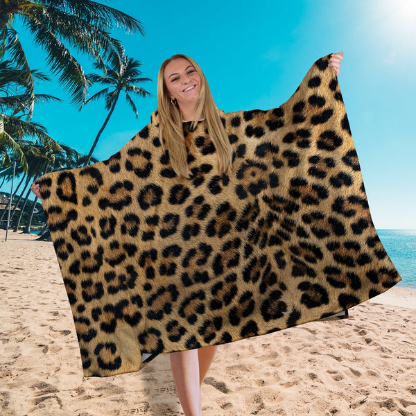 Hooded Towel - Real Leopard Print