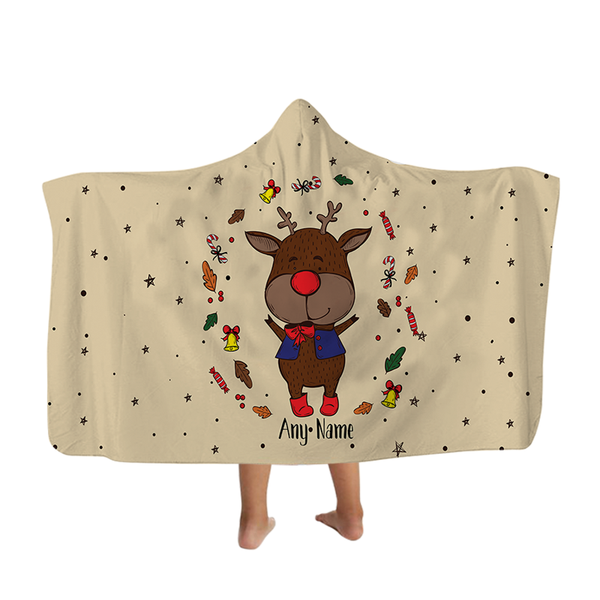 Reindeer - Neutral - Hooded Blanket - Kids