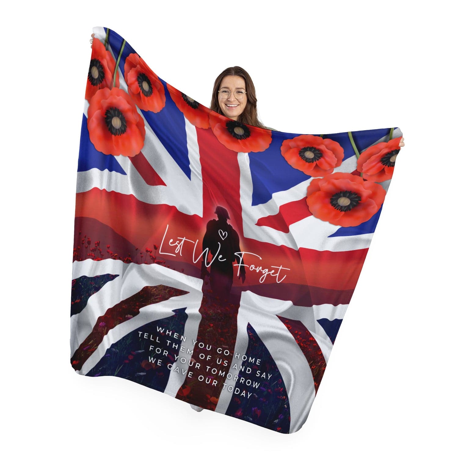 Remembrance Day - Sunset Flag - Fleece Blanket