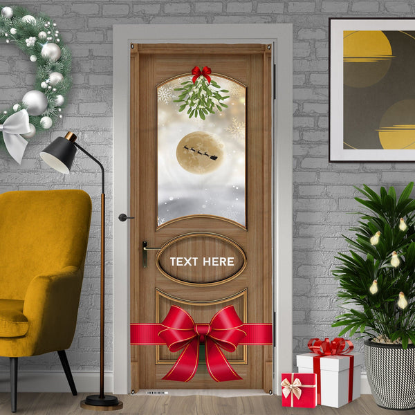 Personalised Text - Mistletoe - Christmas Door Banner
