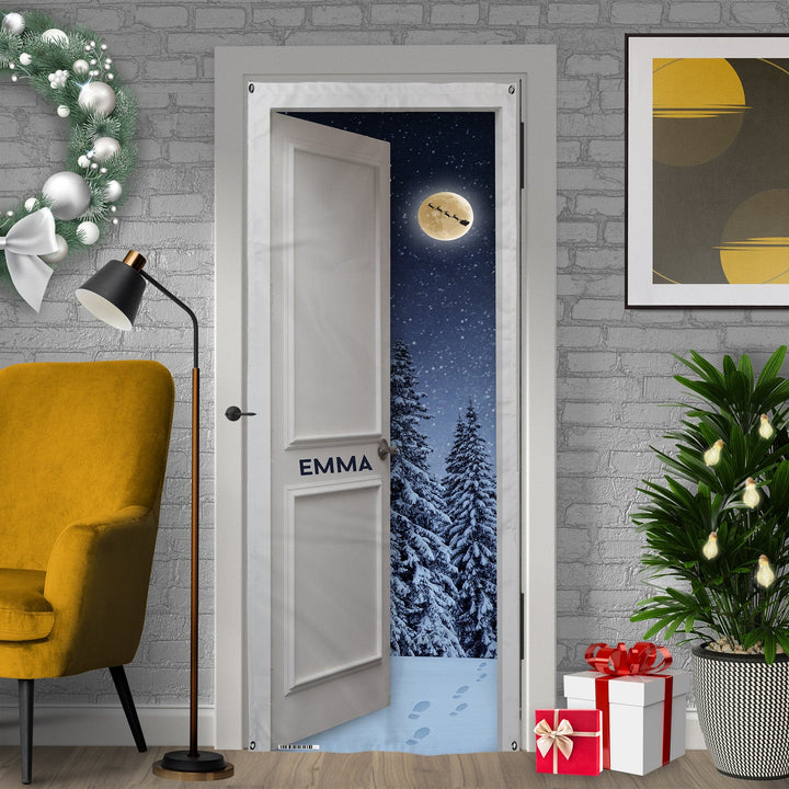 Personalised Text - Snow Scene - Christmas Door Banner