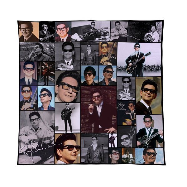 Roy Orbison Montage Celebrity Fleece Throw - Large Size 150cm x 150cm