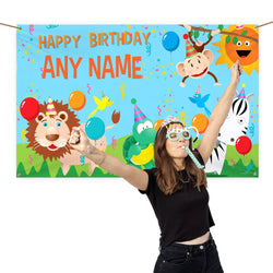Jungle Theme Kids Party Banner